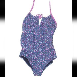 GAP Women Blue‎ Floral One-Piece Swimsuit Size XS